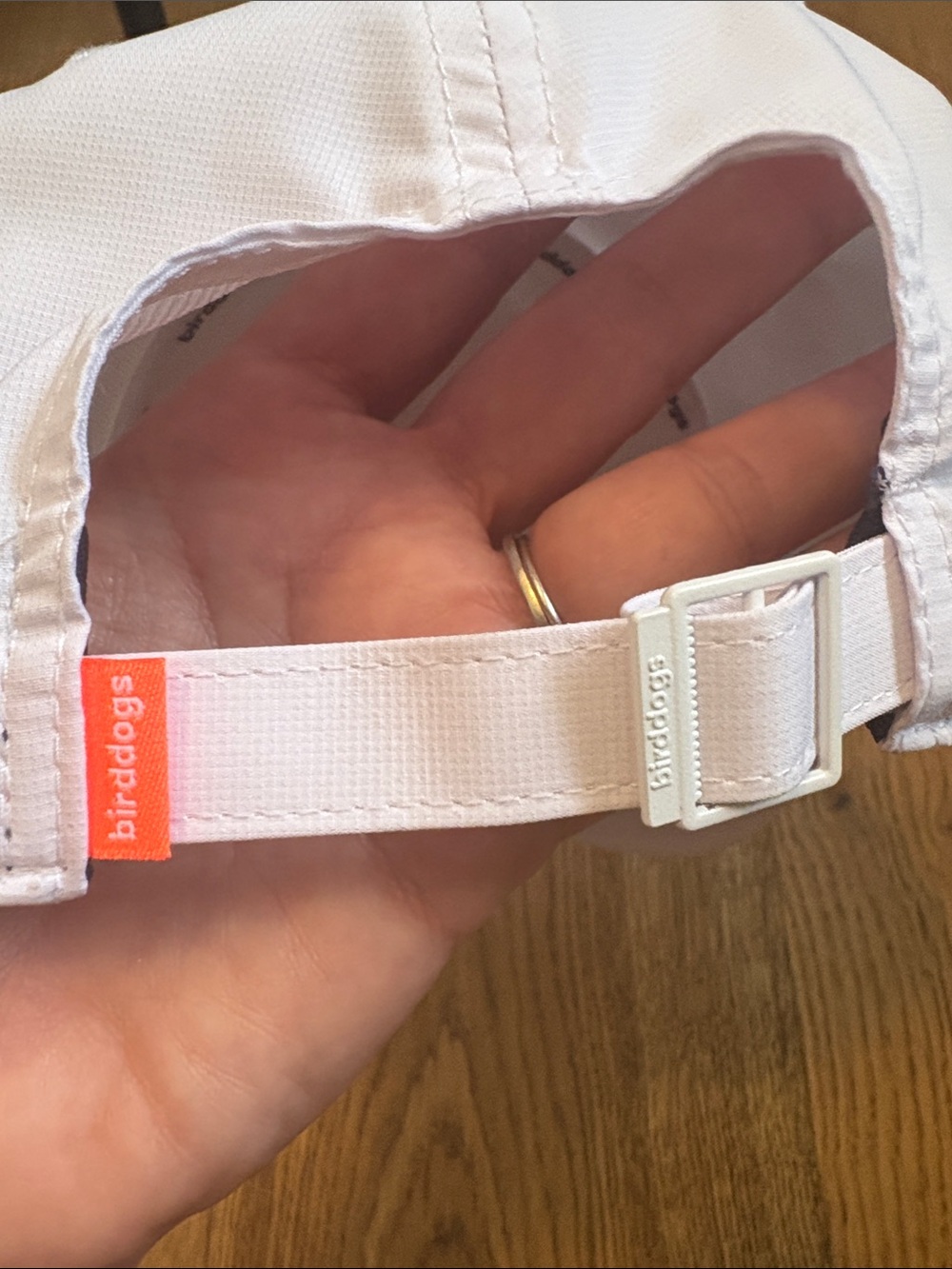 Birddog White Athletic Hat with Adjustable Strap - Picture 2 of 4